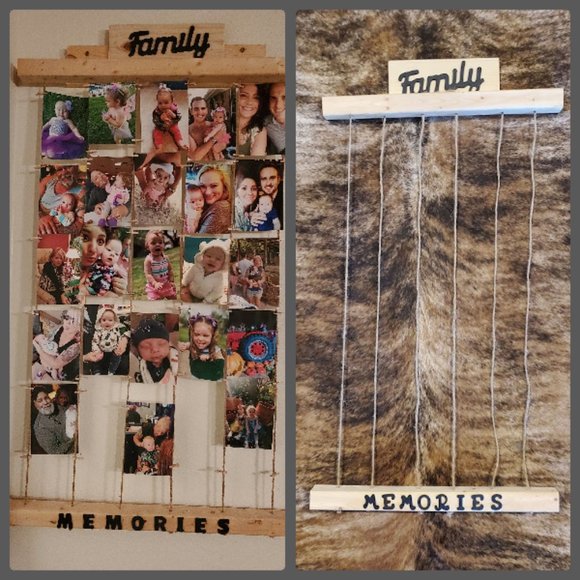 HANDMADE RUSTIC PHOTO PICTURE FAMILY FRAME HOLDER - Picture 1 of 6